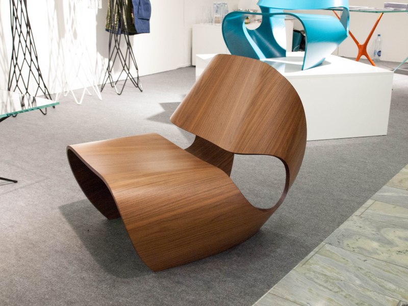 Bent wood abstract chair